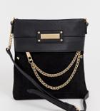 River Island Cross Body Bag With Chain Detail In Black - Black