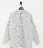 Collusion Unisex Oversized Shirt In Spliced Check-multi