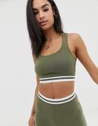 Asos Design Mix & Match Sporty Crop Top-green