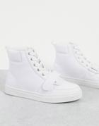 Asos Design Dart Velcro High Top Sneakers In White