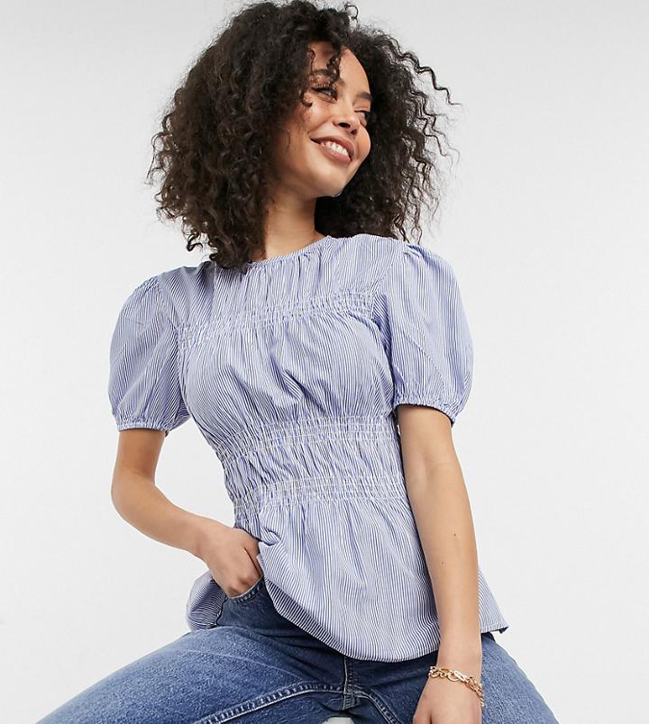 Influence Tall Blouse In Blue And White Stripe-blues