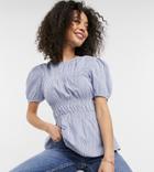 Influence Tall Blouse In Blue And White Stripe-blues