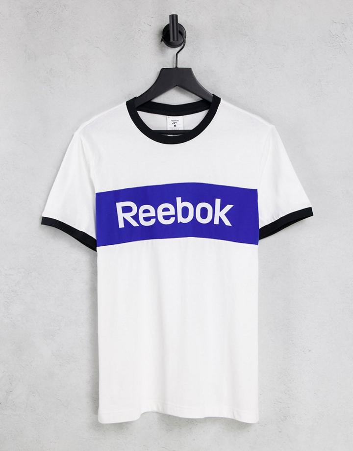 Reebok Training Essential Linear Short Sleeve T-shirt In White