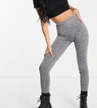 Asos Design Tall Legging In Gray Heather-grey