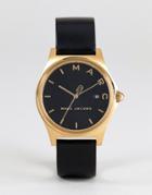 Marc Jacobs Mj1608 Henry Leather Watch In Black 36mm - Black