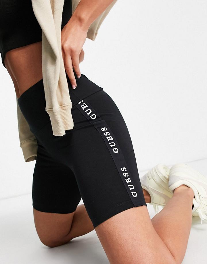 Guess Logo Taping Legging Shorts In Black