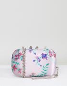 Chi Chi London Box Clutch Bag In Satin Floral Print - Multi