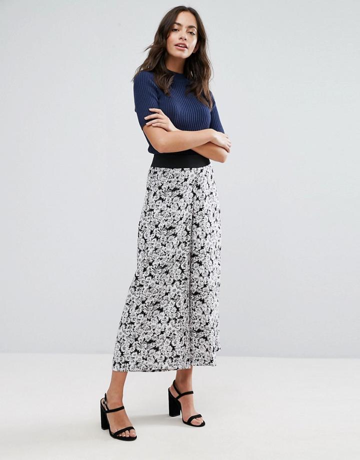 Warehouse Daisy Print Wide Leg Pant - Multi