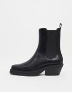 Pull & Bear Faux-leather Chelsea Boots In Black