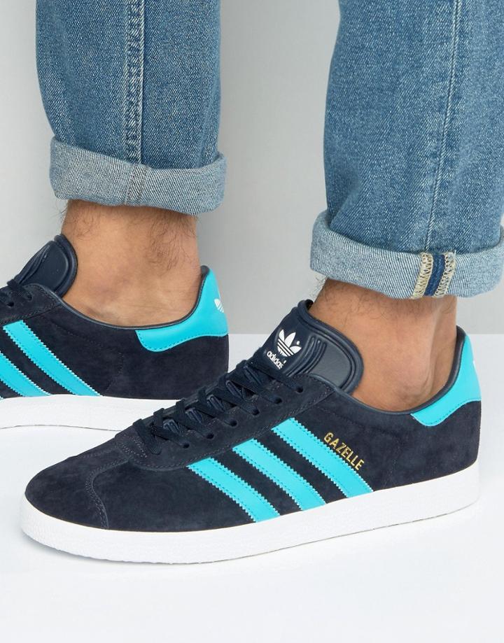 Adidas Originals Gazelle Sneakers In Navy Bb5256 - Navy