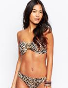Phax Leopard Print Bandeau Bikini Top - Cafe Medio