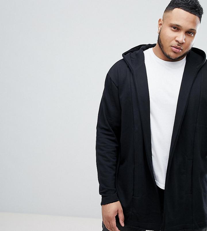 Jacamo Plus Longline Shawl Cardigan - Black