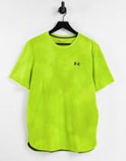Under Armour Training Rival Terry Print T-shirt In Yellow