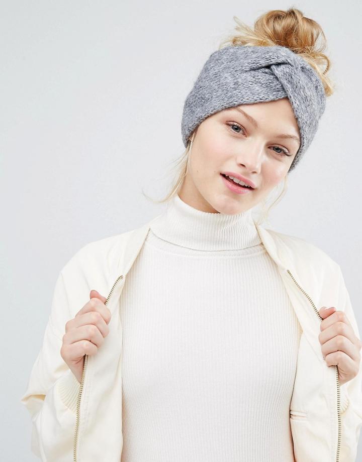 Monki Knitted Headband - Gray