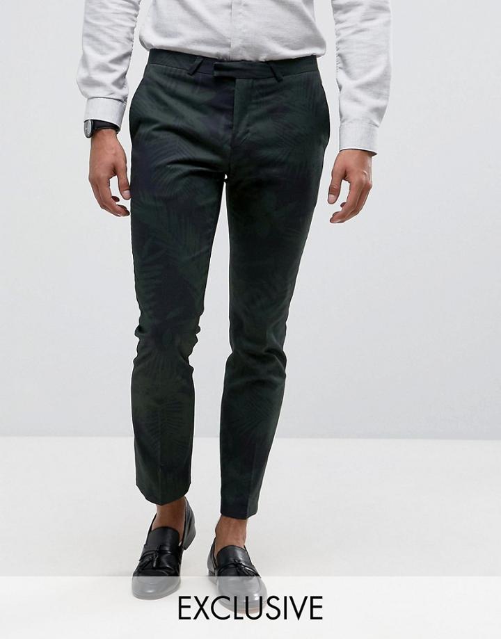 Noose & Monkey Tapered Pant In Print - Green