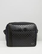 Fred Perry Checkerboard Messenger Bag In Black - Black
