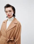 Weekday Oversize Belted Trench Coat In Camel - Beige