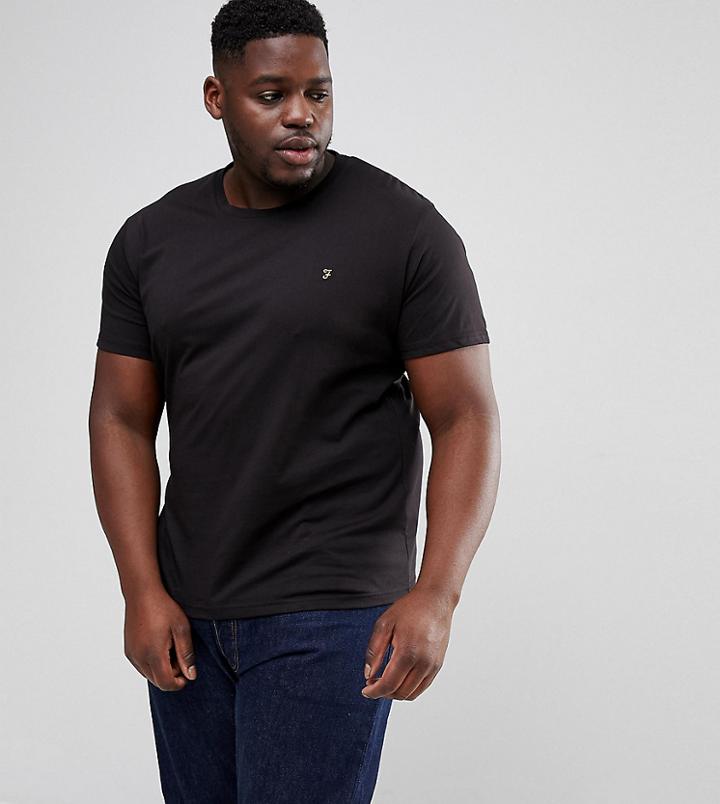 Farah Plus Farris Slim Fit T-shirt In Black - Black