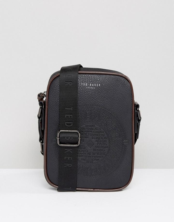 Ted Baker Flight Bag Embossed Logo - Black