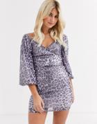 In The Style Sequin Leopard Mini Dress In Multi