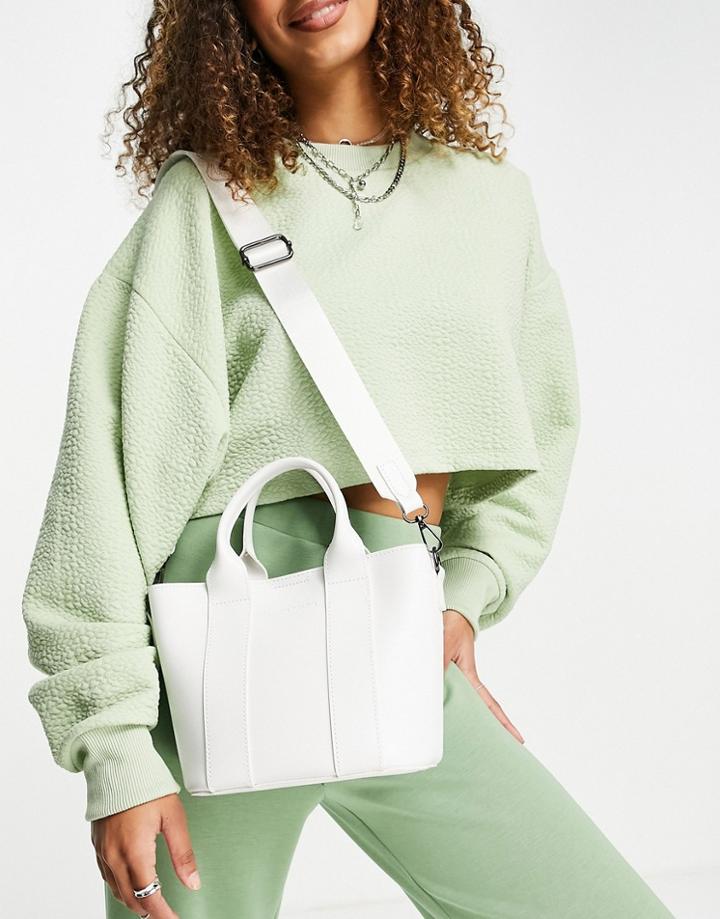 Claudia Canova Mini Shoulder Strap Tote In White