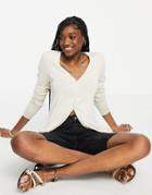 Vero Moda V Neck Cardigan In Cream-white