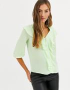 River Island Waterfall Blouse In Mint