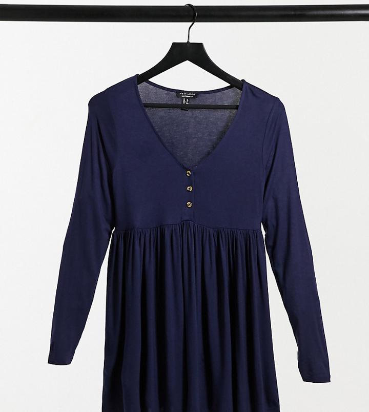 New Look Maternity Nursing Peplum Top In Navy