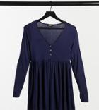 New Look Maternity Nursing Peplum Top In Navy