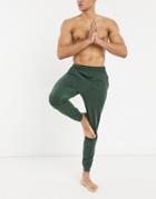 Nike Yoga Hyperdry Fleece Sweatpants In Khaki-green
