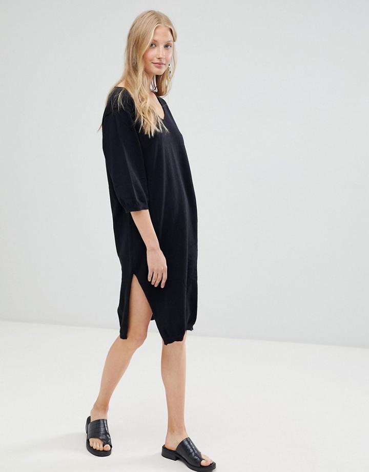 D.ra January Wool Mix Knit Sweater Dress-black