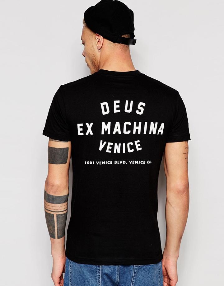 Deus Ex Machina T-shirt With La Skull And Back Print - Black