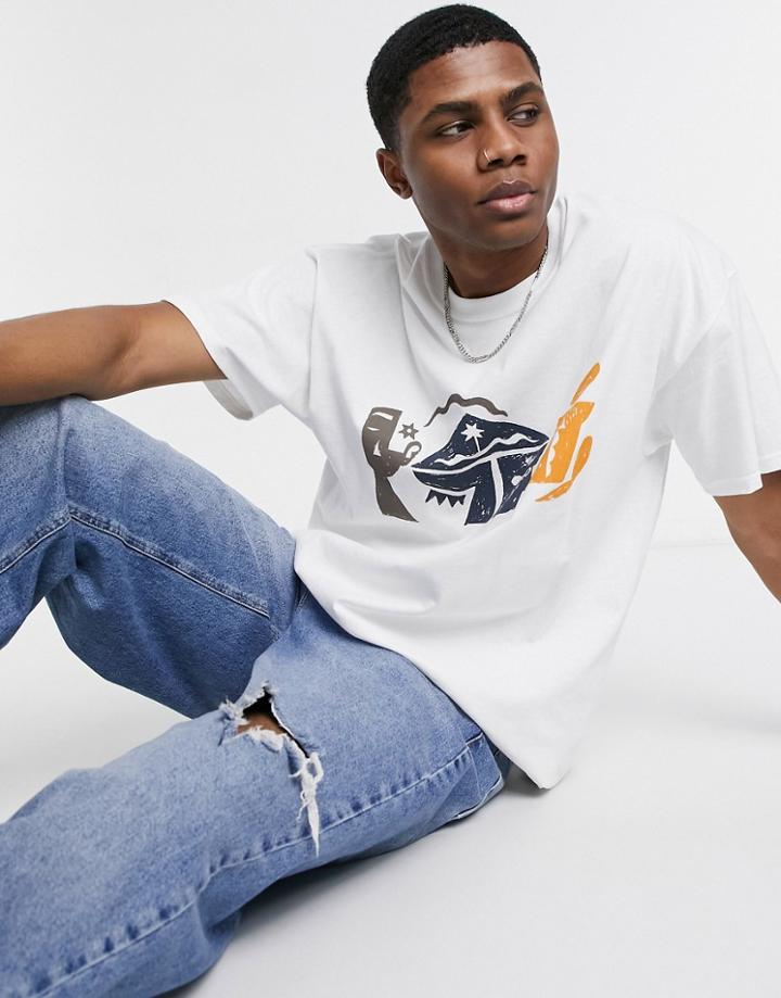 Vintage Supply T-shirt With Graphic Face Print In White