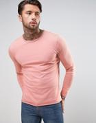 Another Influence Basic Raw Edge Long Sleeve Top - Pink