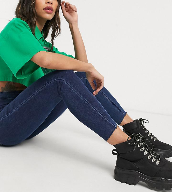 Collusion X002 Jegging With Raw Hem In Blue