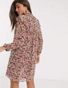 Mango Layered Smock Dress In Floral Print-multi