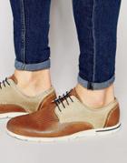 Rule London Leather Derby Shoes In Tan - Tan