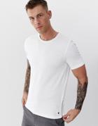 Jack & Jones Premium Side Zip T-shirt In White