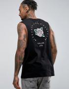 Asos Sleeveless T-shirt With Oakland Rose Back Print - Black