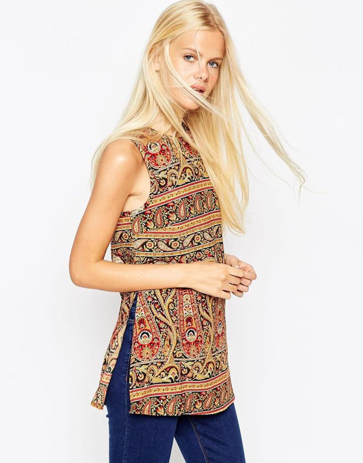 Asos Paisley Print Tunic - Multi