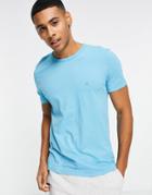 French Connection Crew Neck T-shirt In Aqua Blue-blues