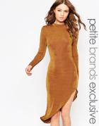 True Decadence Petite Asymetric Body-conscious Dress - Rust