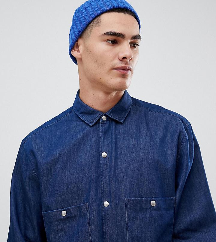 Noak Regular Fit Denim Shirt In Long Sleeve - Blue