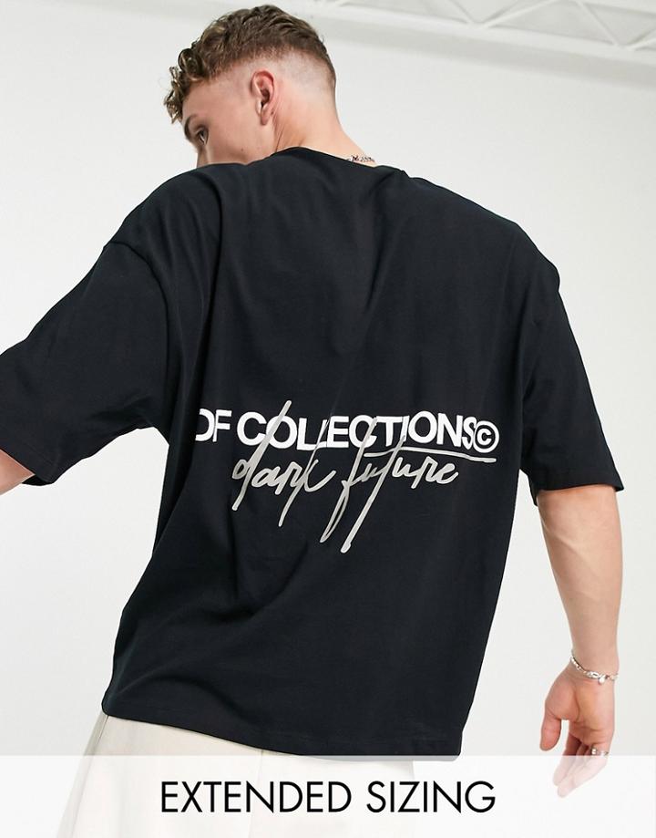 Asos Dark Future Oversized T-shirt In Black With Back Logo Print