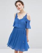Oasis Daydreamer Cold Shoulder Dress - Blue