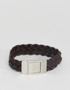 Seven London Leather Braided Bracelet In Brown - Brown