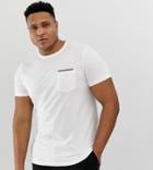 French Connection Plus Tipped Pocket T-shirt-white