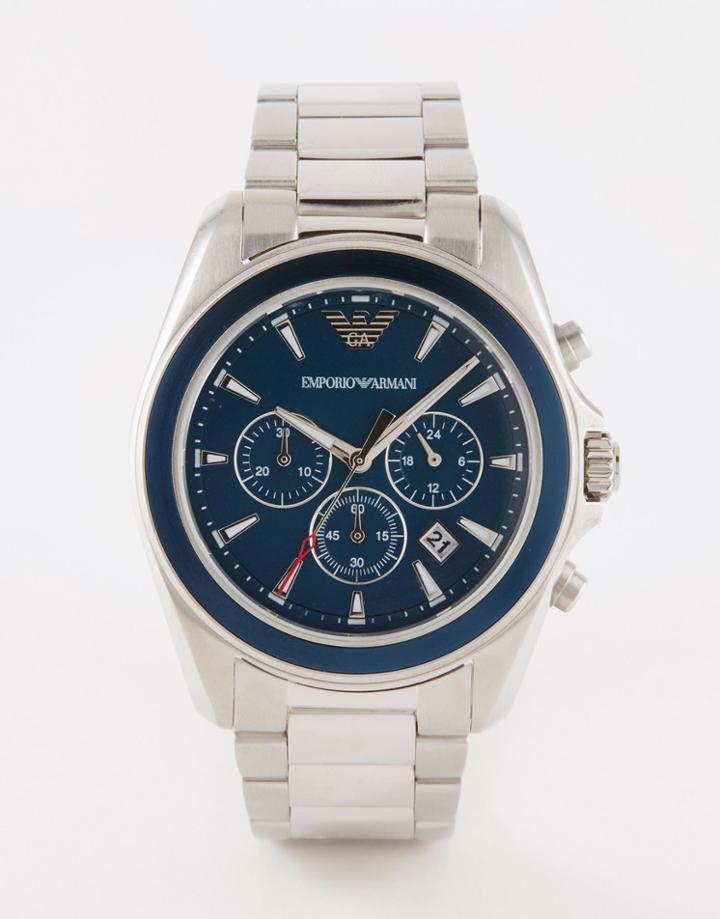Emporio Armani Chronograph Watch In Stainless Steel Ar6091 - Silver