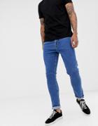New Look Slim Jeans In Mid Blue Wash - Blue