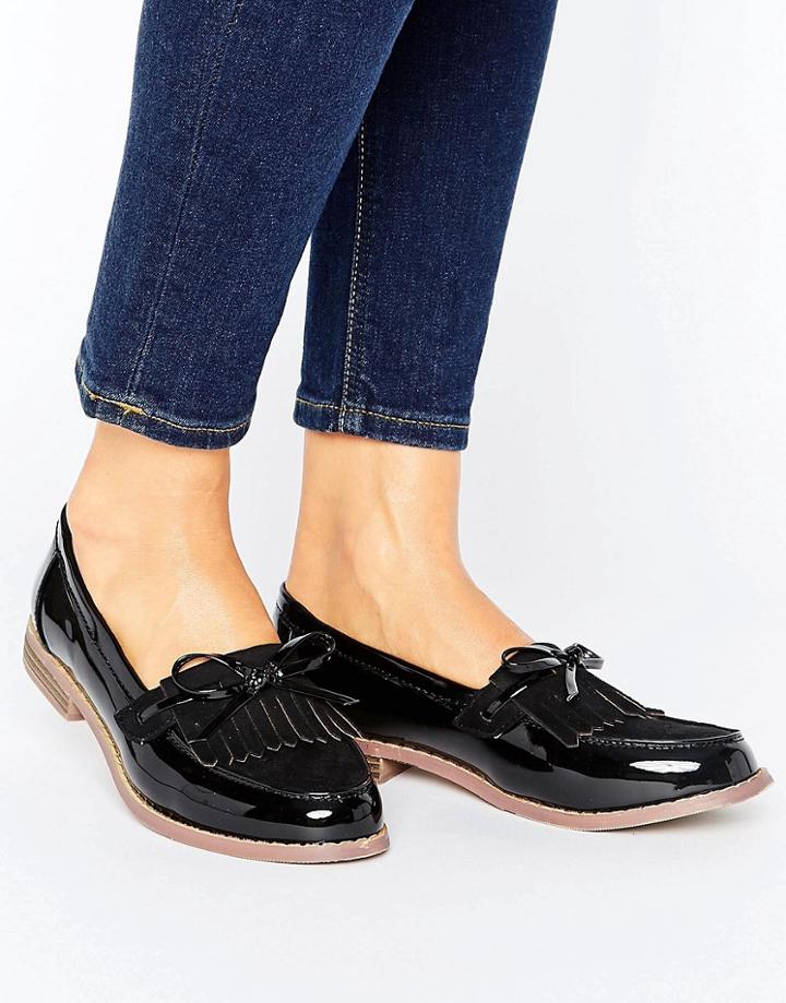 Truffle Collection Fringe Loafer - Black